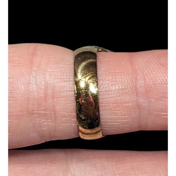 Vintage Glam Gold Tone Rhinestone Seed Pearl Adjustable Ring Size 6 - Picture 5 of 9